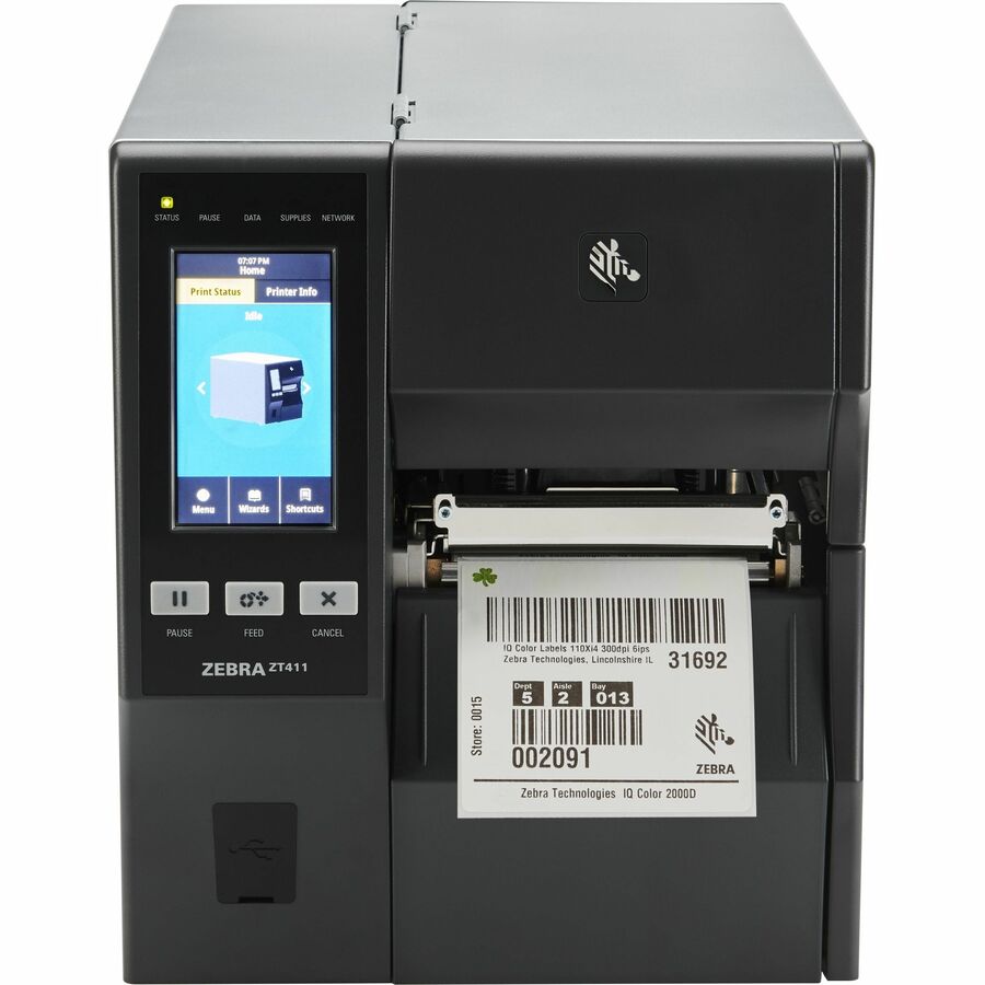 Принтер ZT411; 203 dpi, Serial, USB, Ether, BT, USB Host, ColorTouchDisplay,RFID