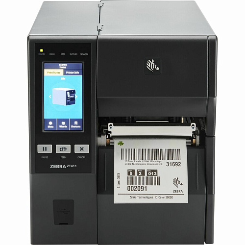 Принтер ZT411; 203 dpi, Serial, USB, Ether, BT, USB Host, ColorTouchDisplay,RFID